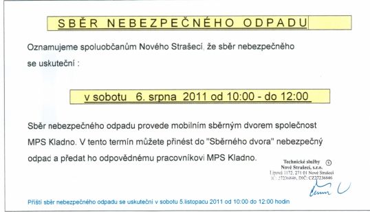 sběr nebezpečného odpadu